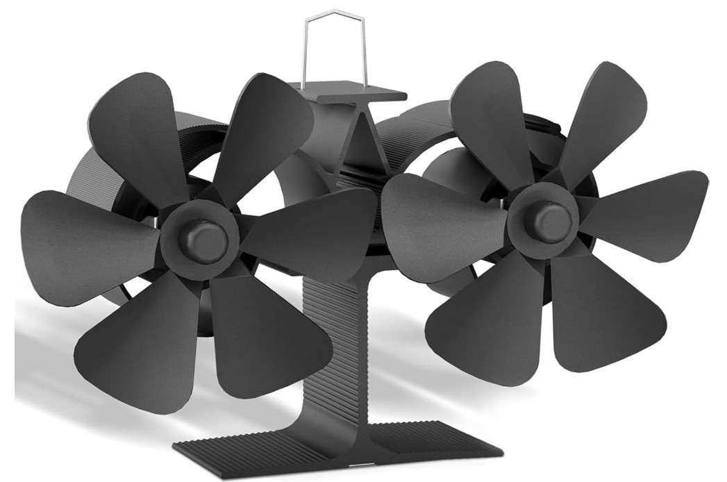 
Miaton Wood Stove Fan Heat Powered Non Electric | Dual Motor Fireplace Fan | Heat Activated Thermal Fan for Wood Burning Stove/Log Burner
