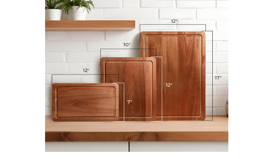 
Wood Cutting Board, Acacia Cutting Boards for Kitchen, Set of 3, Solid Charcuterie Board with Juice Groove, Large Wooden Chopping Board for Meat, Cheese,