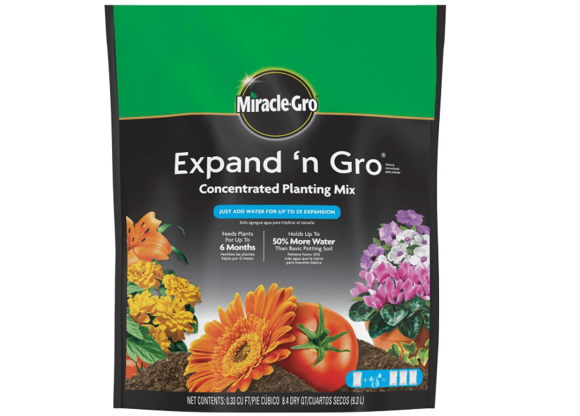 
Miracle-Gro Expand 'n Gro Concentrated Planting Mix, Just Add Water for up to 3X Expansion, For Container and In-Ground Use, .33 cu. ft. Expands up 
