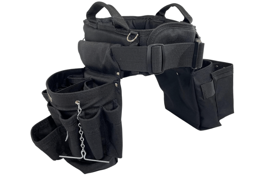 
BOULDER BAG Ultimate Electrician's MAX Combo with Comfort Back Support Tool Belt, Quick Release Buckle, Heavy Duty Tool Belt, Black, (Medium 