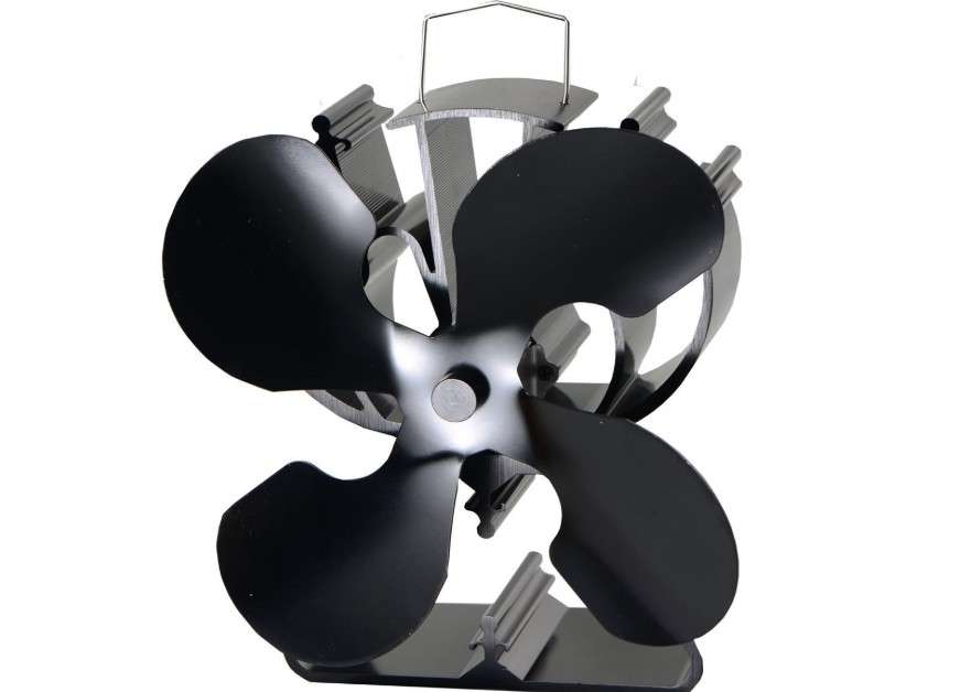 
VODA 4-Blade Heat Powered Stove Fan for Wood/Log Burner/Fireplace increases 80% more warm air than 2 blade fan