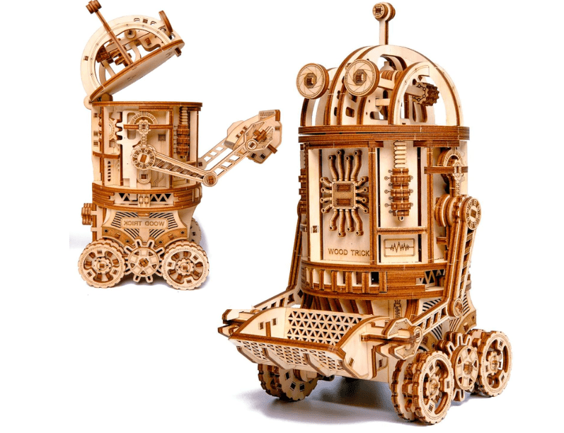 
Wood Trick Space Junk Robot 3D Wooden Puzzles for Adults and Kids to Build - Rides up to 13 ft - 9.5x6.7 in - Model Kits for Adults - DIY Wooden Models for