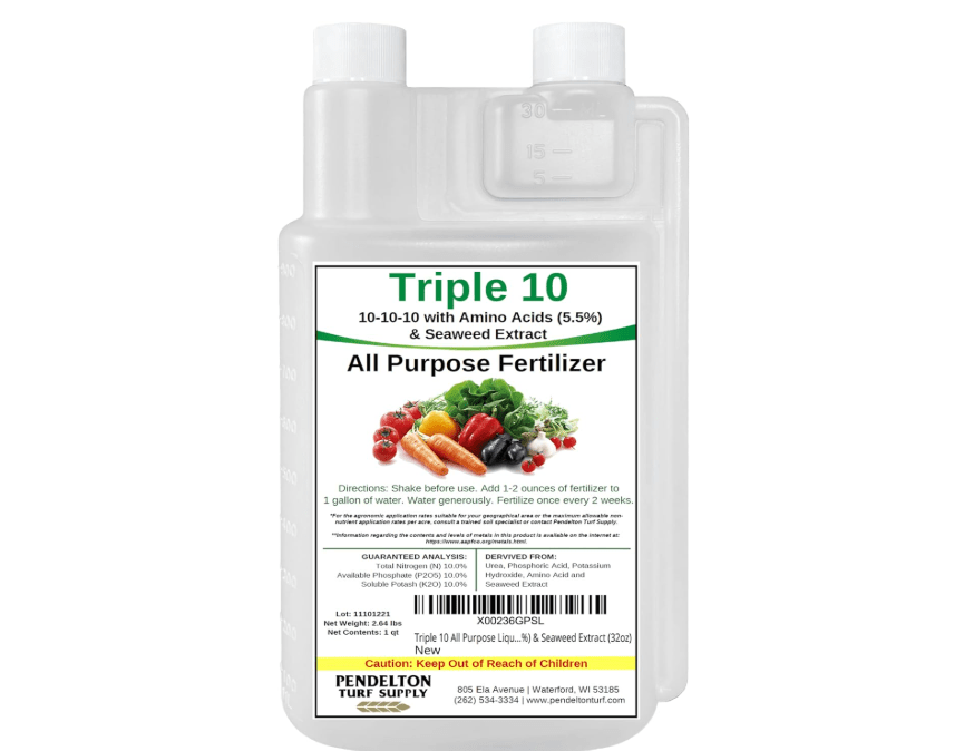 
Triple 10 All Purpose Liquid Fertilizer 10-10-10 with Amino Acids (5.5%) & Seaweed Extract (