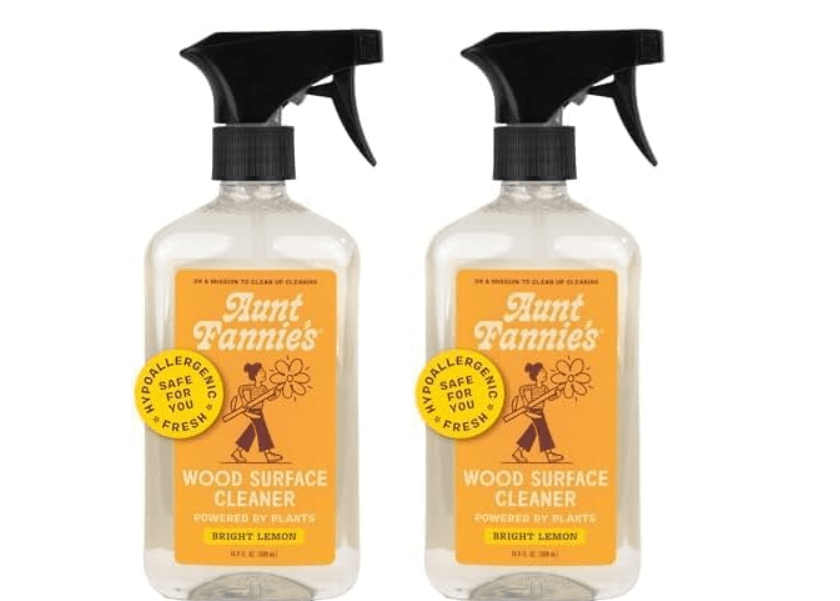 
Aunt Fannie's All Purpose Wood Spray Cleaner, No-Wax Formula, Perfect for Wood Tables, Walls, Counters & Shelves, 16.9 Ounces, Lemon Scent 
