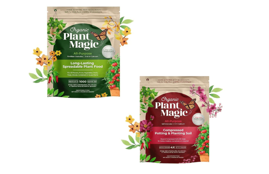 
Organic Plant Magic Compressed Organic Potting Soil for Garden, Plants & Vegetables + Truly Organic™ Slow Release Granular Fertilizer