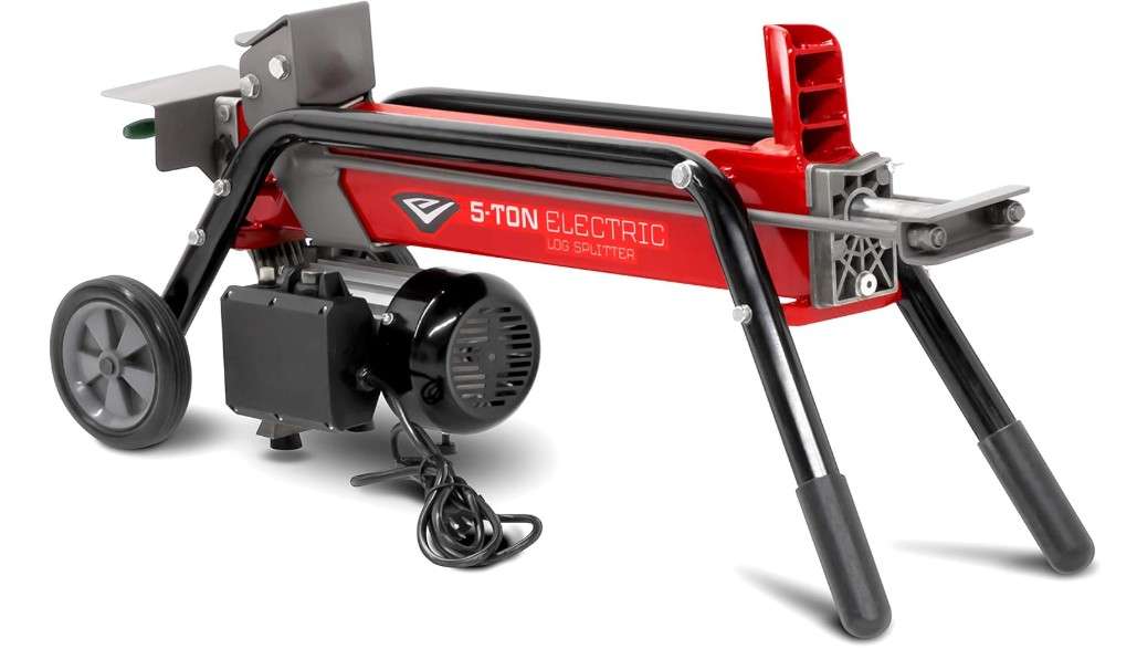 
EARTHQUAKE 32228, 5-ton Electric Log Splitter, 1500-Watt Motor, Precision Pump Gears, Copper Motor Windings, Durable Transport Wheels