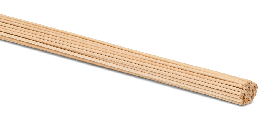  Woodpeckers 1/8 Inch x 12 Inch Birch/Poplar Wood Dowels, Pack of 50, Craft-wood Dowel Ro