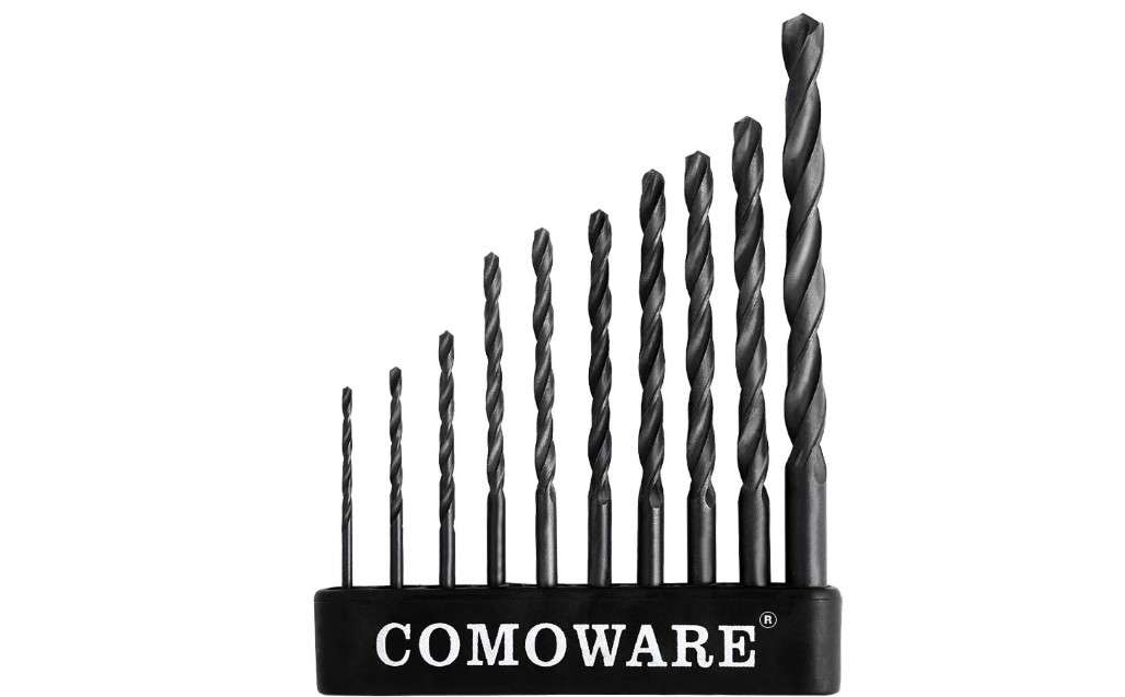 
COMOWARE Twist Drill Bit Set- HSS Wood Drill Bit Sets, General Purpose, Black Oxide for Wood Plastic Alloys 10 Pcs