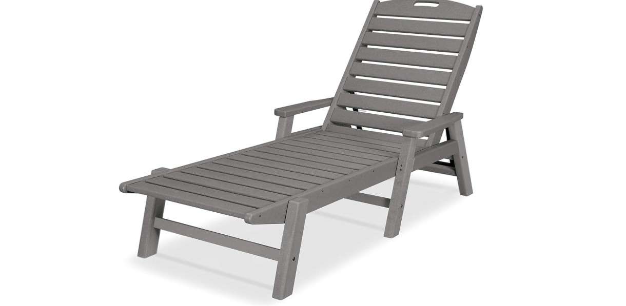 
POLYWOOD NCC2280GY Nautical Arms Chaise, Slate Grey
