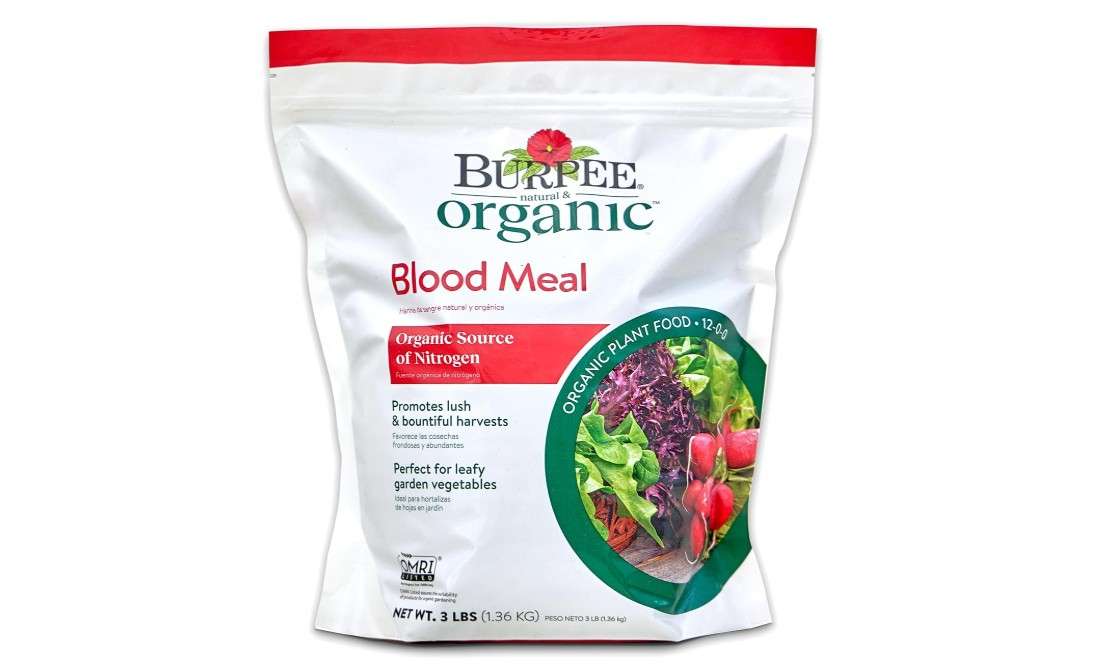 Burpee Organic Blood Meal Fertilizer | Add to Potting Soil | Excellent Natural Source of Nitrogen | for Tomatoes, Spinach, Broccoli, Leafy Greens | 3 lb, 1-Pack