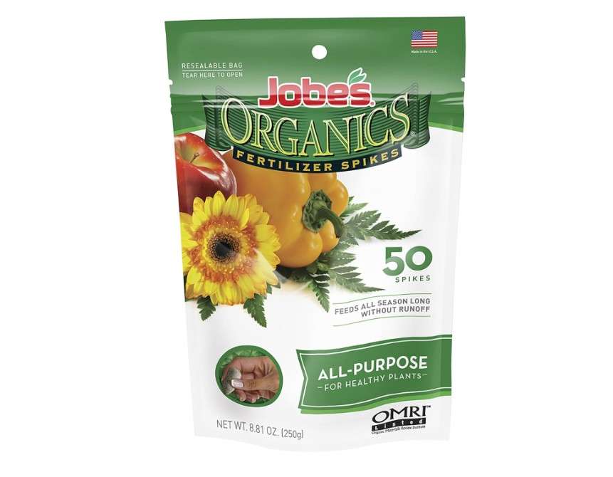 
Jobe’s Organics All Purpose Fertilizer Spikes, Easy Plant Care Fertilizer for Vegetables, Flowers, Shrubs, Trees, and Plants, 50 Count