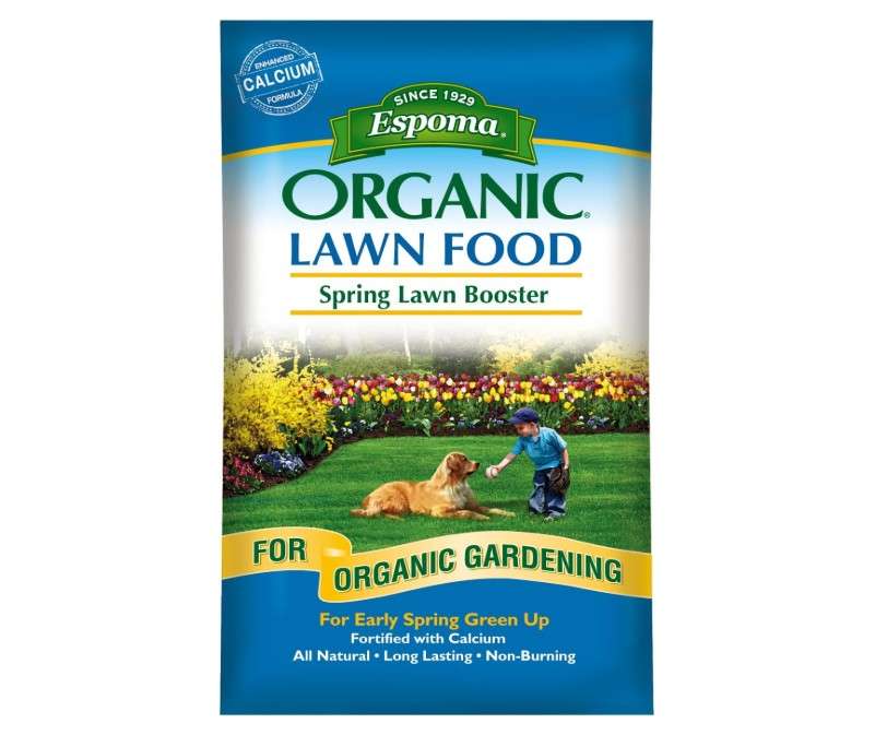 
Espoma Organic Spring Lawn Booster 8-0-0 Natural & Organic Lawn Fertilizer. Long Lasting Slow-Release Nitrogen Enhanced with Calcium. 30 lb. Bag Cover