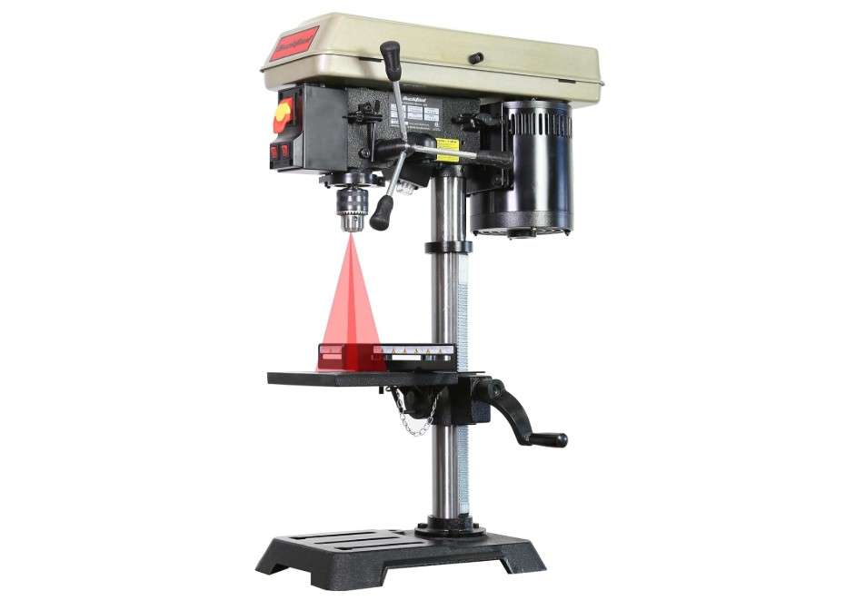 
BUCKTOOL 10-Inch Drill Press 6.0 Amp 3/4 HP Bench Drill Press 5-Speed Benchtop Drilling Machine with LED Work Light