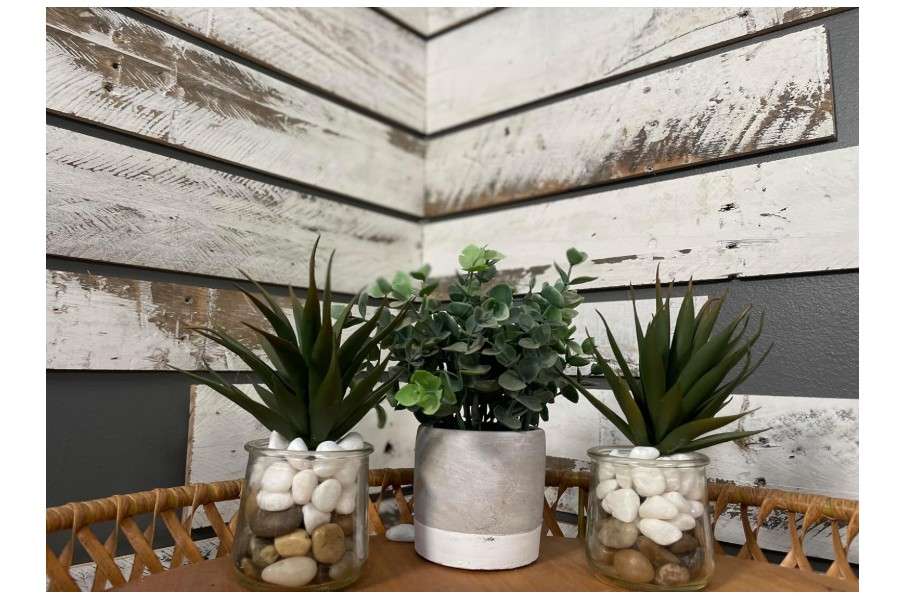 
Vintage Harvest Whitewashed Reclaimed Barn Wood Wall Planks- Rustic Kiln Dried Wood Panels, Easy to Install, DIY Accent Wall for Your Home (10 Square ft.)