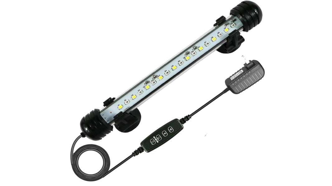 
MingDak Submersible LED Aquarium Light,Fish Tank Light with Timer Auto On/Off, White & Blue bar Stick, 3 Light Modes Dimmable