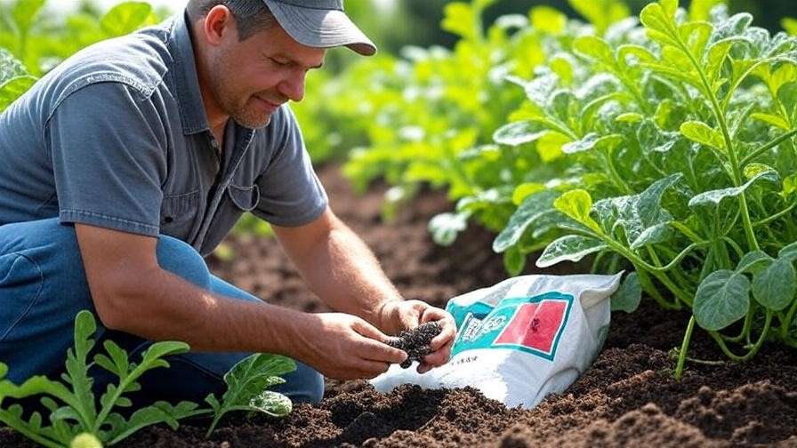"Gardener applying fertilizer to seeded watermelon plants for better growth". 