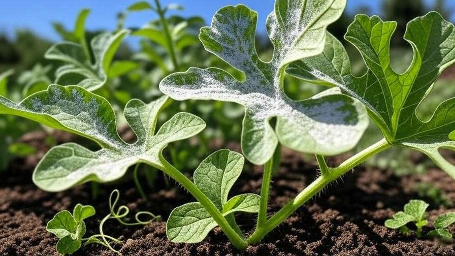 "Applying organic spray to control powdery mildew on seeded watermelon plants". 