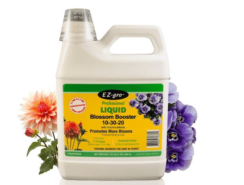 
EZ-GRO 10-30-20 Blossom Booster Fertilizer - Liquid Plant Food - Plant Fertilizer is Specially Made for Blooms -1 QT