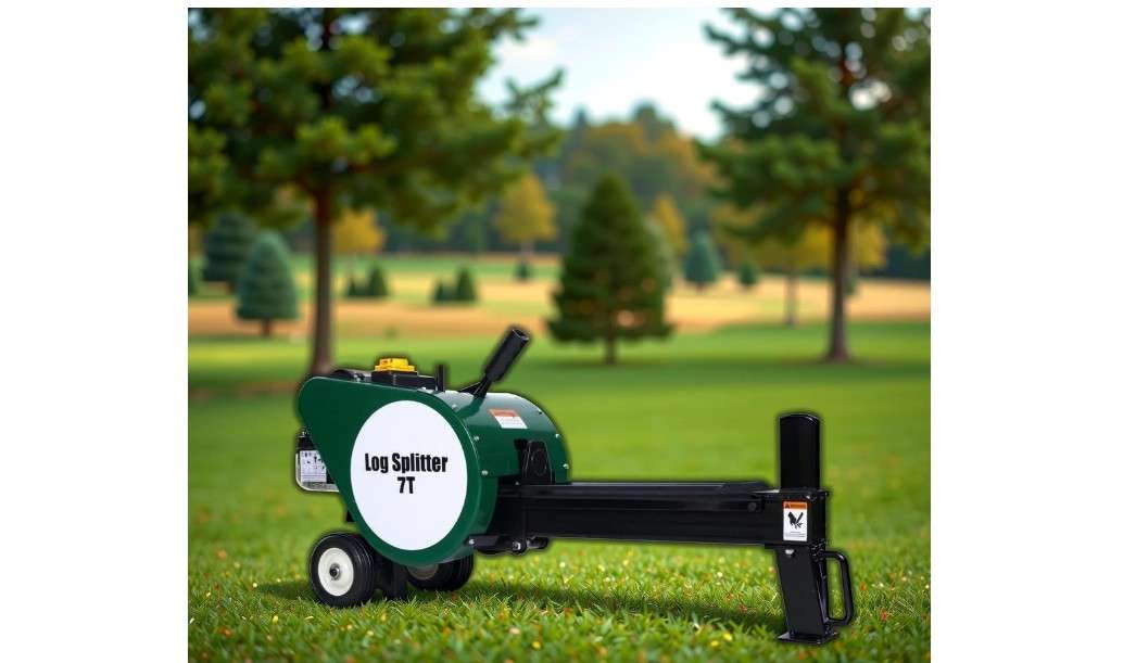 
7-ton Electric Log Splitter, Double Flywheel Extra-Fast Splitting Capabilities,Copper Motor Windings, Mobile Wood Cutter for Log Splitting (Electric)