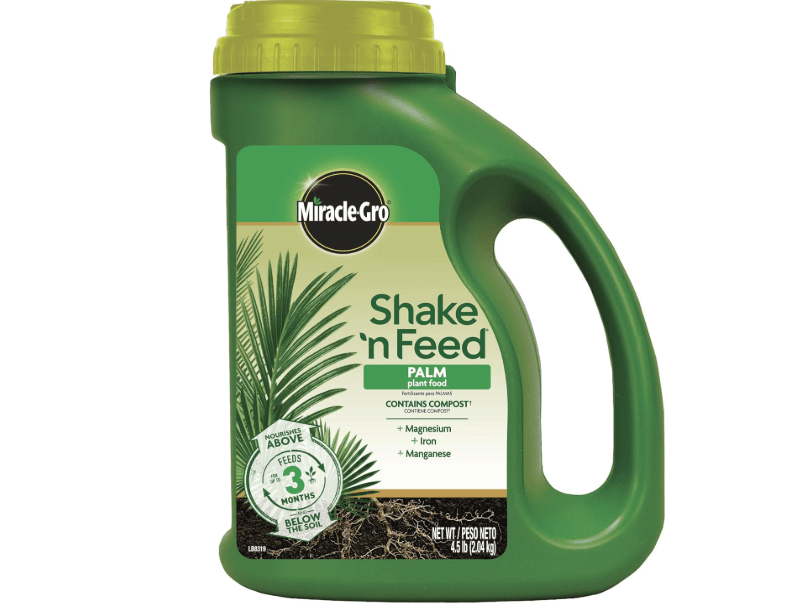 Miracle-Gro Shake 'N Feed Palm Plant Food, For Container and In-Ground Plants, Palm Trees, Cycads and Tropical Plants, 4.5