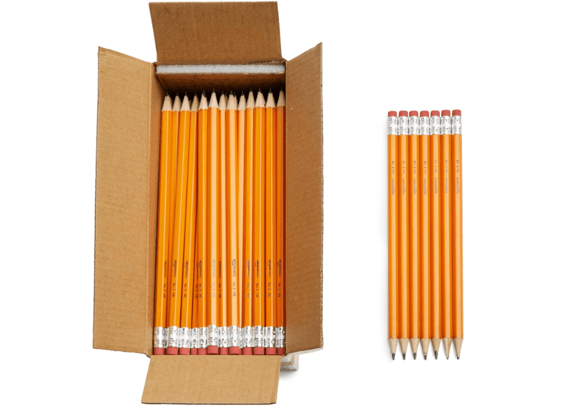  Amazon Basics Wood-Cased #2 Pencils, Pre-sharpened, HB Lead Bulk Box, 150 Count, Yellow
