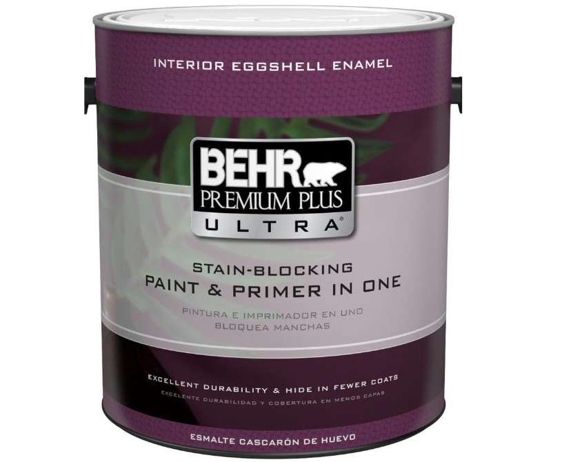 
BEHR Premium Plus Ultra 1 gal. Ultra Pure White Eggshell Enamel Interior Paint and Primer in One
