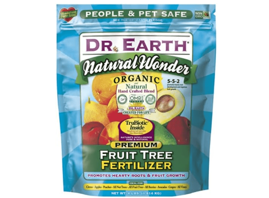 
DR EARTH Natural Wonder Fruit Tree 5-5-2 Fertilizer 4LB Bag - New Package for 2020
