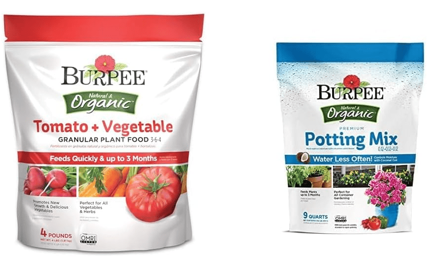 Burpee Organic Tomato & Vegetable Granular Plant Food, 4 lb with 9 Quarts Premium