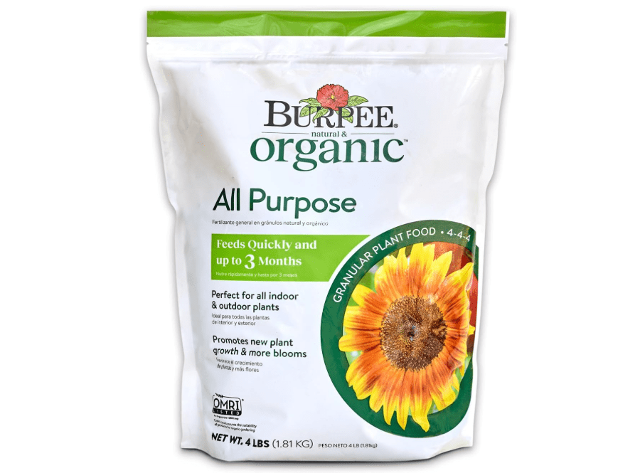  Burpee Natural Purpose Granular 4-Lb Organic Food for Growing Strong Plants | Good for Vegetable Garden, Flower Garden & Seed Starting,