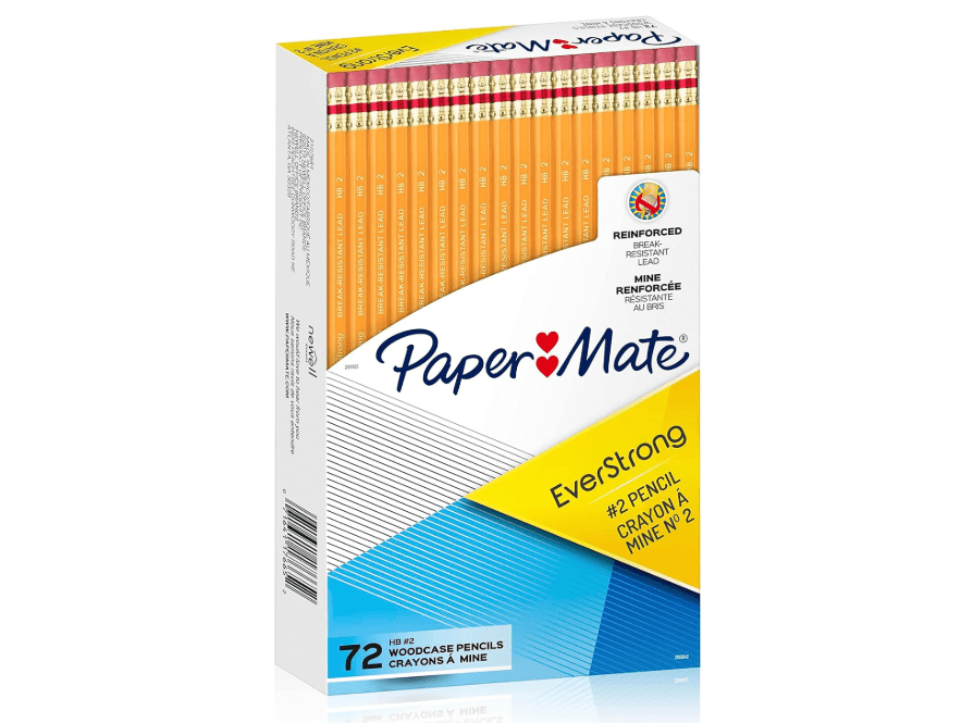  Paper Mate EverStrong #2 Pencils, Reinforced, Break-Resistant Lead When Writing, 72-Count
