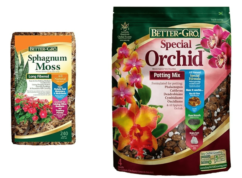 
Better-GRO Sphagnum Moss - 100% Natural, Long-Fiber Moss for Orchids, Ferns, and Host & Better-GRO Special Orchid Mix - Premium Grade Orchid Bark