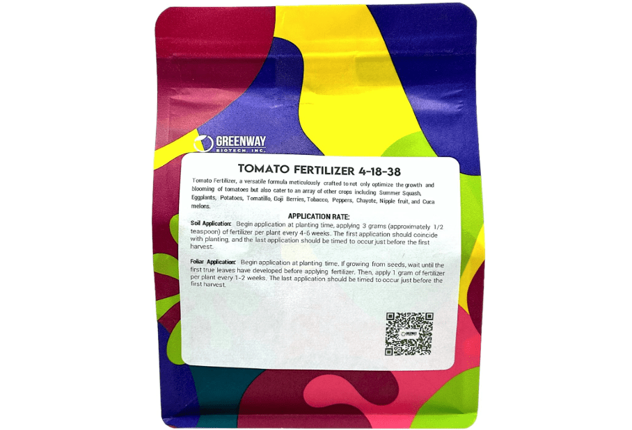 
Greenway Biotech Tomato Fertilizer Powder 4-18-38 Plus Trace Minerals- 100% Water Soluble Includes Essential Chelated Micronutrients