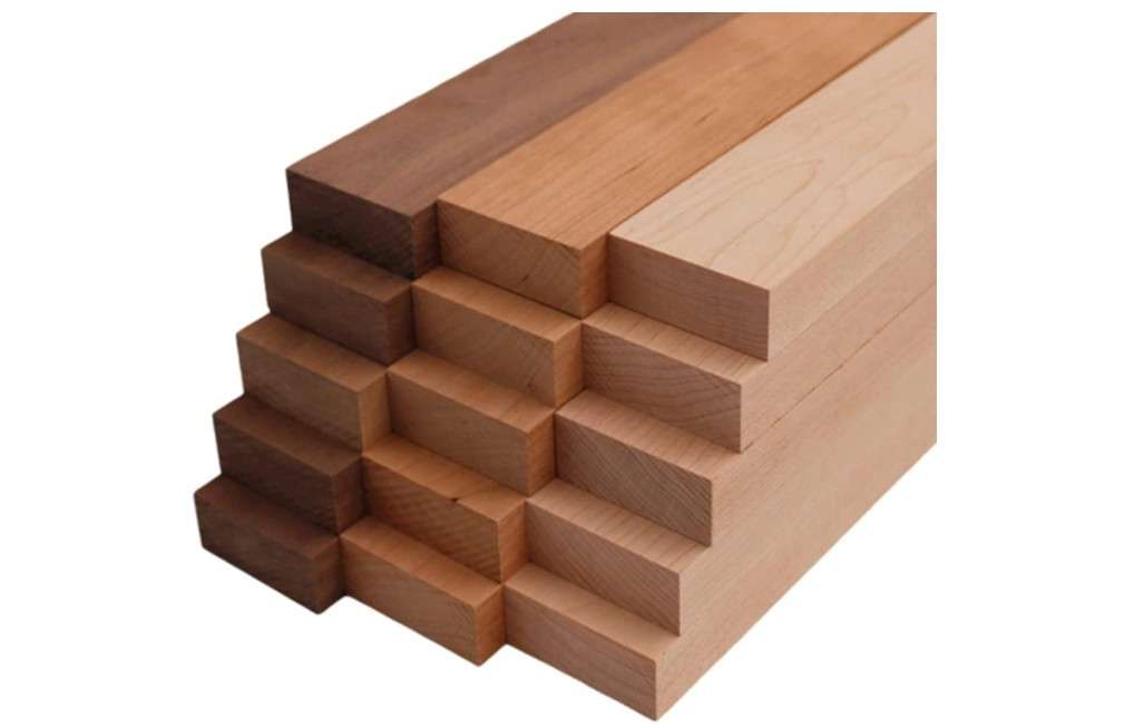  Exotic Wood Zone Variety Pack - 5 Walnut, 5 Maple, 5 Cherry Hardwood Boards (3/4" x 2" x 24") - 15 Pcs Total for Woodworking,