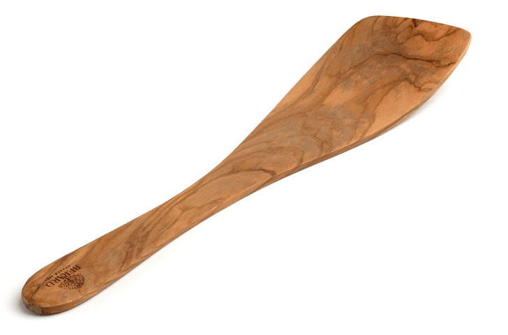 Berard 66475 French Olive-Wood Handcrafted Curved Spatula, Brown