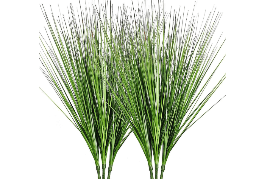 27" Artificial Plants Onion Grass Greenery Faux Fake Shrubs Plant Flowers Wheat Grass for House Home Indoor Outdoor Office Room Gardening Indoor Décor 6 Pack 