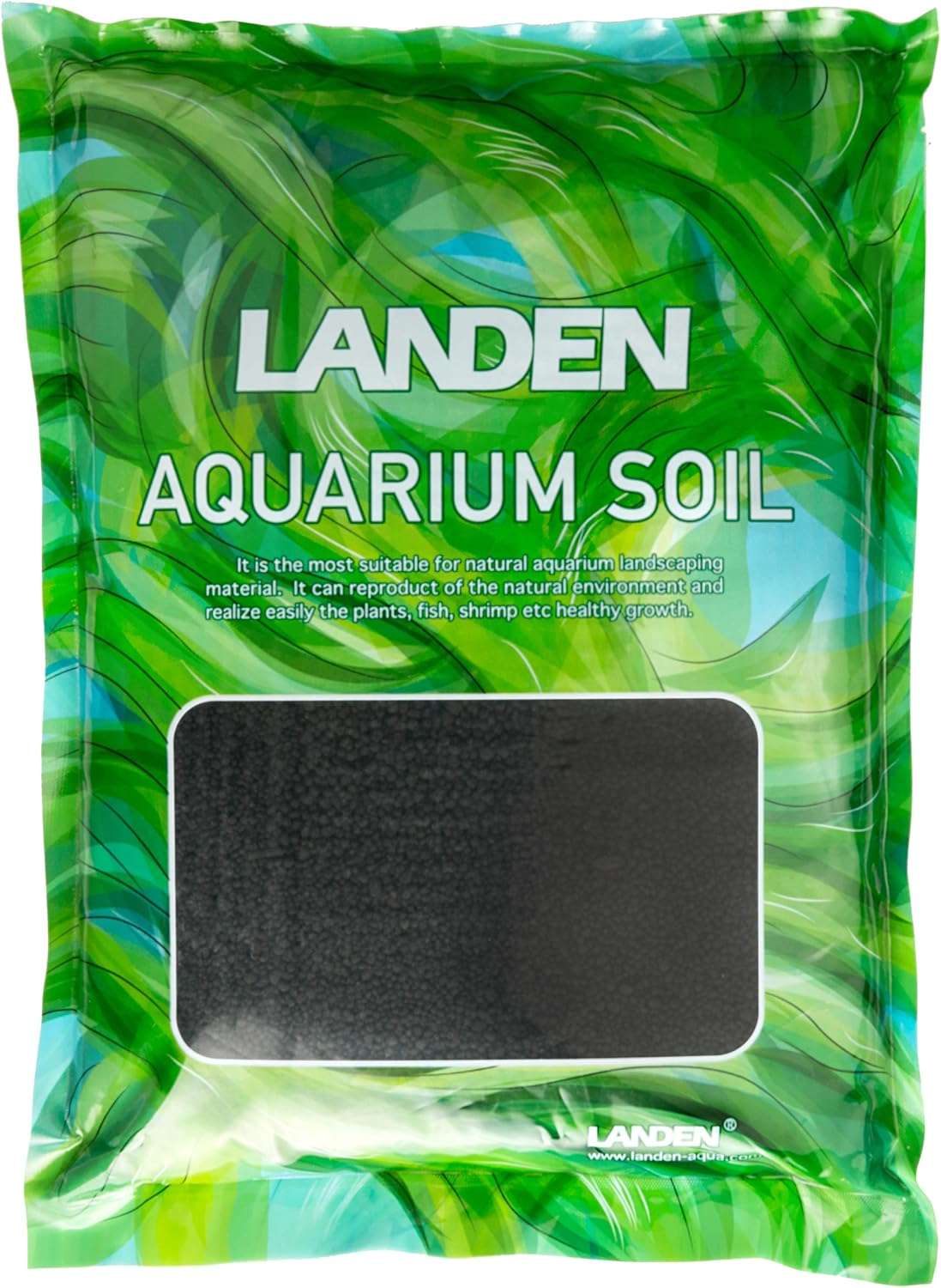 LANDEN Aqua Soil Substrate 5L(10lbs) for Natural Planted Aquarium, Plant or Shrimp Stratum, Clay Gravel and Stable Porous Substrate for Freshwater Aquarium, Black Color 