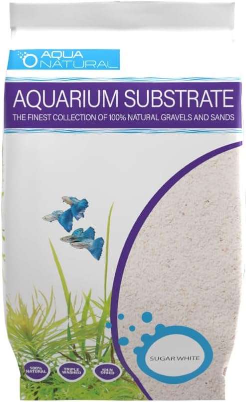 Aqua Natural Sugar White Sand 10lb Substrate for aquascaping, Aquariums, vivariums and terrariums 