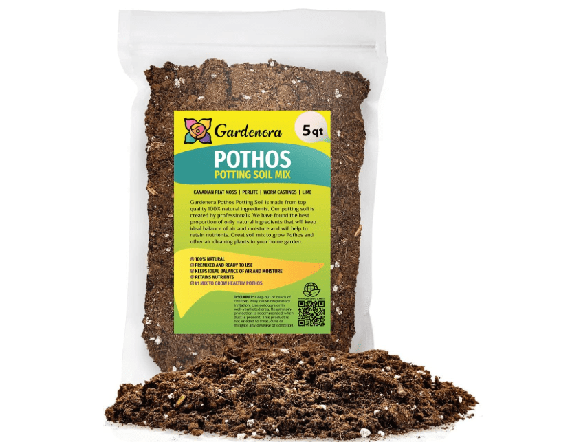 
Gardenera Premium Pothos Potting Soil Mix - Air Cleaning Plant Mix, for Pothos, Parlor Palm, Peace Lily (5 Quart Bag) Pothos