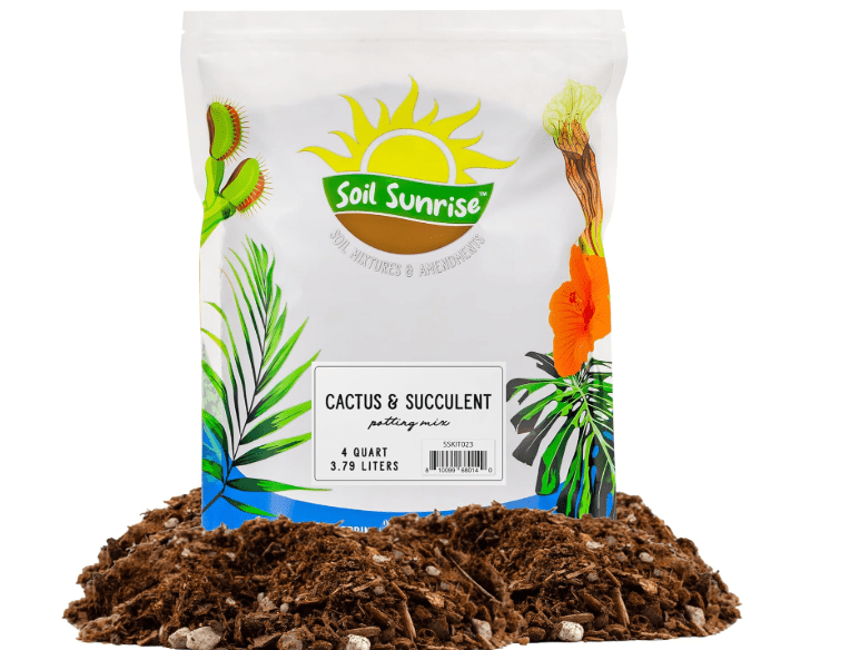 Cactus and Succulent Potting Mix (4 Quarts), Special Blend-Fast Draining and Desert-Style Gritty