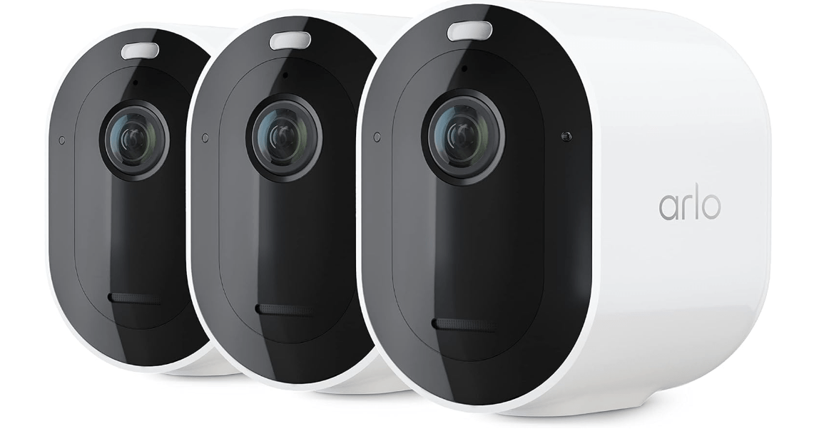 Arlo Pro 5S Spotlight Security Camera 2K HDR | Outdoor | Wireless | Dual-Band Wi-Fi Connects to Strongest Network|12X Zoom, 2-Way Audio, Color Night Vision,Live Stream(White, 3 Cameras) 