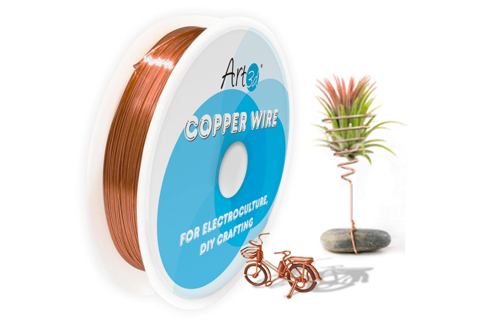 Art3d 16 Gauge 60 FT 99.9% Pure Soft Copper Wire for Electroculture Gardening, Jewelry Making, Beading, Science Projects, DIY Artwork, 1 Roll 
