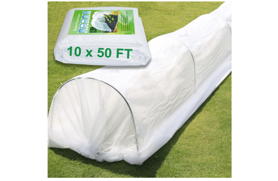 KLEWEE Plant Covers Freeze Protection 10 x 50 Ft, 1.05 oz/yd² Thicker Frost Cloth Plant Freeze Protection, Frost Blankets Covers for Outdoor Plants Winter Frost Protection, Garden Floating Row Covers 