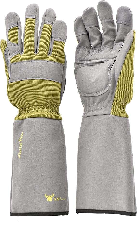 G & F Products Florist Pro Long Sleeve Rose gardening Gloves 