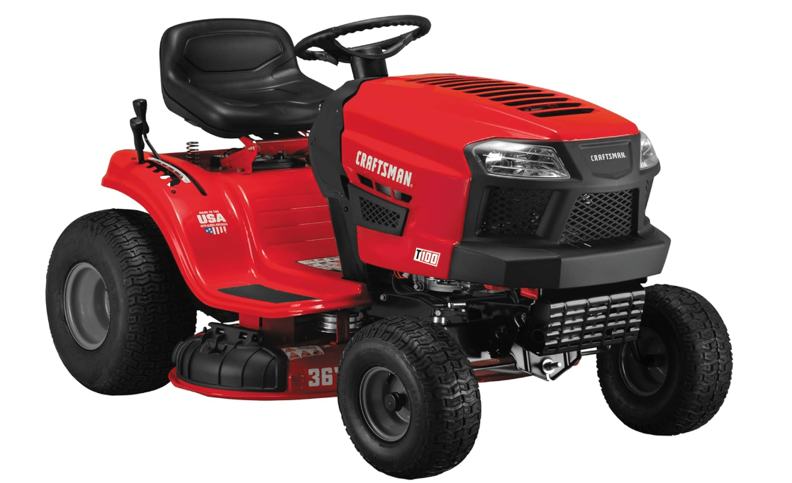 Craftsman 36" Gas Riding Lawn Mower with 11.5 HP* Briggs and Stratton Single-Cylinder Engine, Gas Lawn Tractor with 7-Speed Transmission, Red/Black 