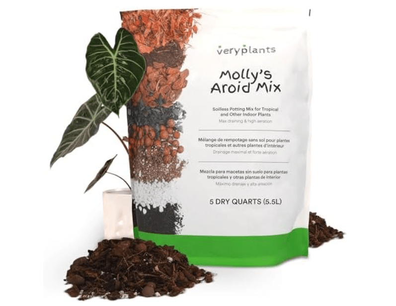 
Molly's Aroid Mix - Premium Soilless Potting Mix for Houseplants - Fast Draining, Chunky & Easier to Water vs. Soil for Indoor Plants - with Bark