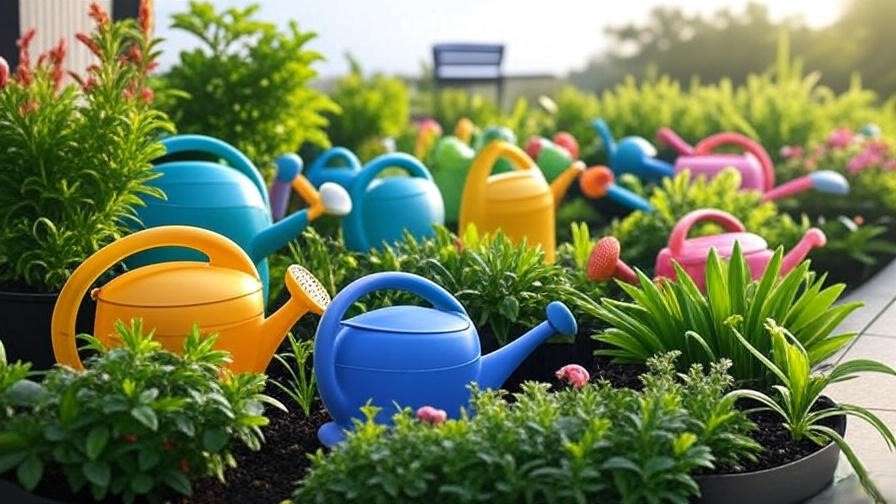 Vibrant garden scene with colorful watering globes in use, surrounded by healthy green plants, showcasing the best 10 watering globes for effortless plant care in 2025