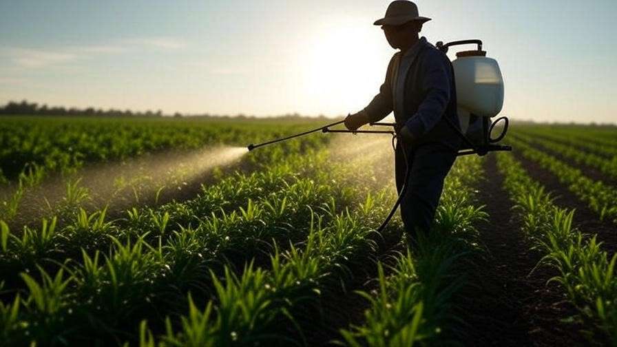 "A farmer using a pesticide sprayer in a lush greenhouse, showcasing the best 10 pesticide sprayers for effective pest control in 2025.