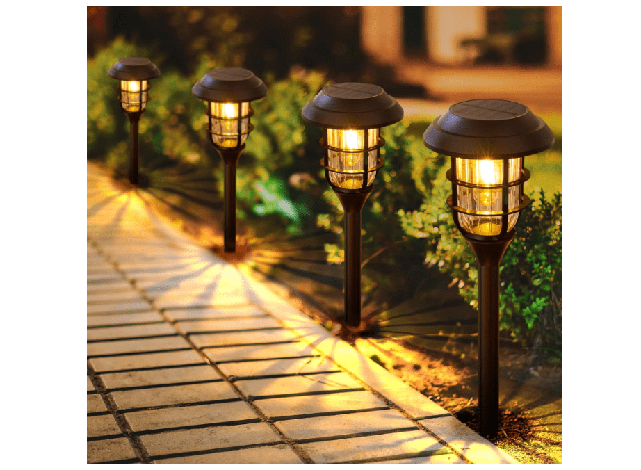 LETMY Solar Pathway Lights Outdoor, 8 Pack Bright Solar Lights Outdoor, IP65 Waterproof Auto On/Off Solar Garden Lights Solar Powered Landscape Lighting for Yard Patio Walkway Driveway 