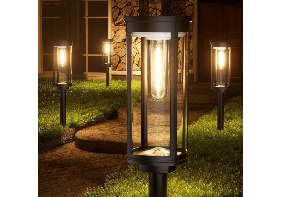 Solar Pathway Lights Outdoor Warm White 8-Pack Waterproof IP65, Auto On/Off Solar Powered Walkway Lighting for Driveway Yard Garden, Upgraded Landscape Lights Outside 
