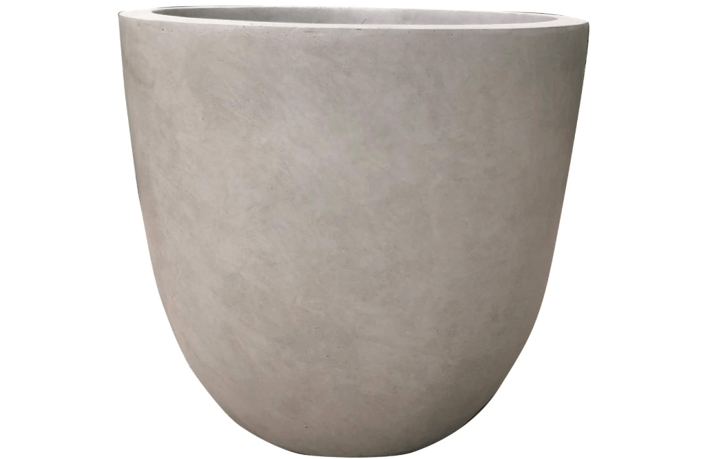 Kante 18 Inch Dia Round Concrete Planter, Indoor Outdoor Large Plant Pot with Drainage Hole and Rubber Plug for Home Patio Garden, Weathered Concrete 